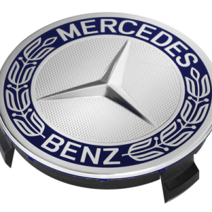 Genuine Mercedes-Benz Wheel Trim Cover - Hub Cap Star With Laurel Wreath, Classic Design - Blue