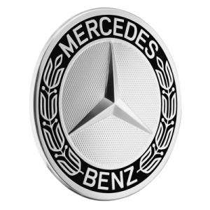 Genuine Mercedes-Benz Wheel Trim Cover - Hub Cap Star With Laurel Wreath, Classic Design - Black